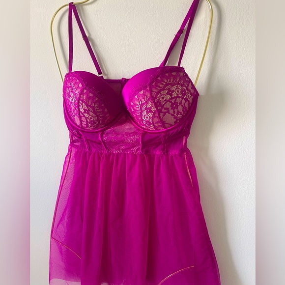 Victoria's Secret / Fuchsia Chemise / Babydoll / 34C / New - Picture 3 of 12